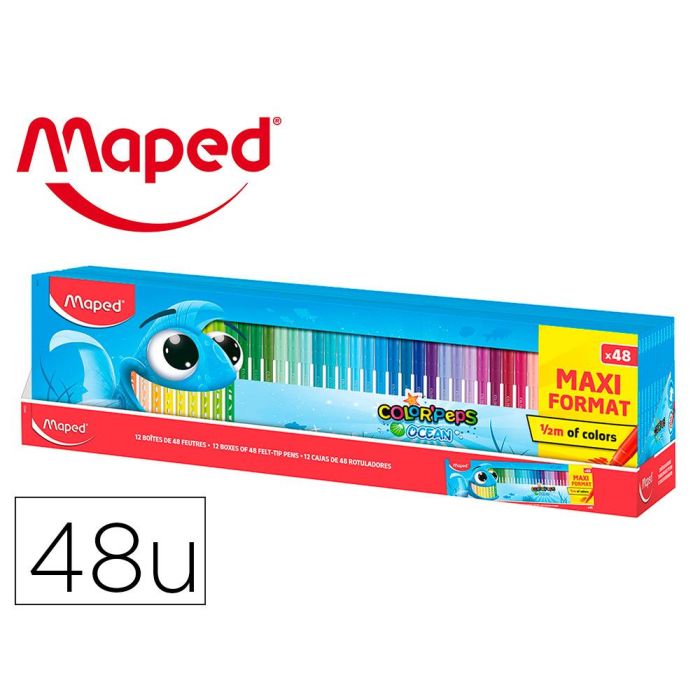 Rotulador Maped Color Peps Ocean Caja De 48 Unidades Colores Surtidos