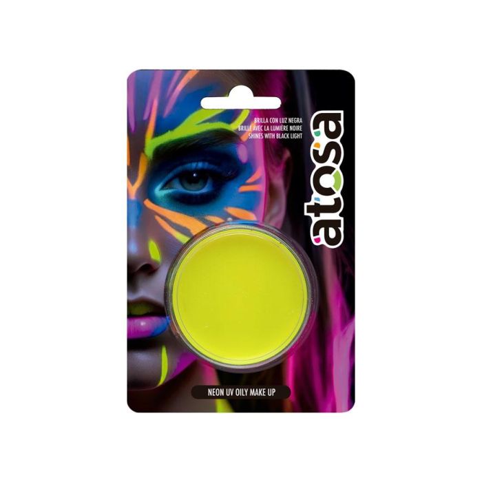 Maquillaje Neon Amarillo UV en Pastilla 7,8 gr para Cuerpo y Fantasía