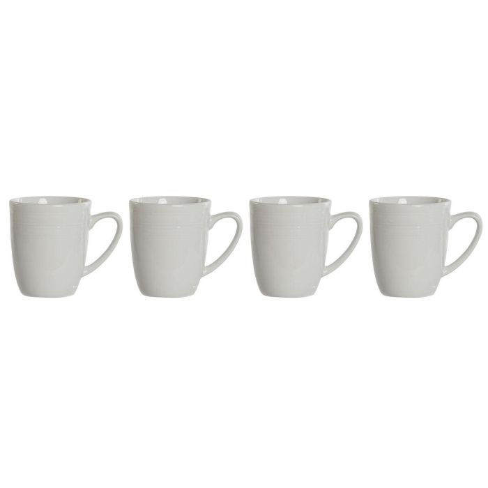 Mug Basicos DKD Home Decor Blanco 10 x 9 x 12 cm Set de 4