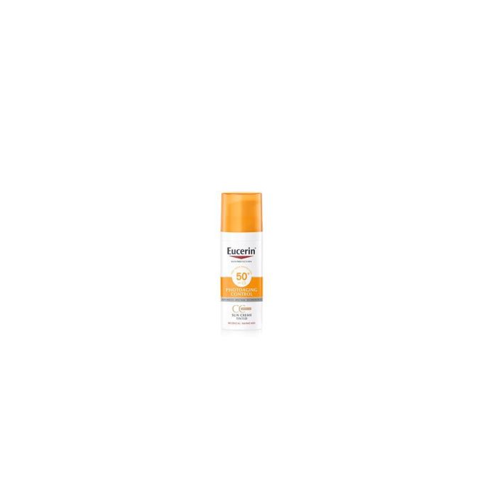 Eucerin SUN PROTECTION PHOTOAGING CC Cream Protector Solar Facial SPF50+ Antiedad Tono Medio para Piel Sensible 50 ml