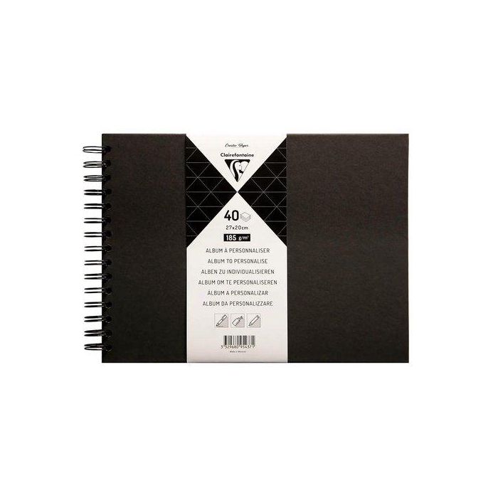 Album De Fotos Clairefontaine Diy Negro Tapa Dura 27X20 Cm 40H 185G