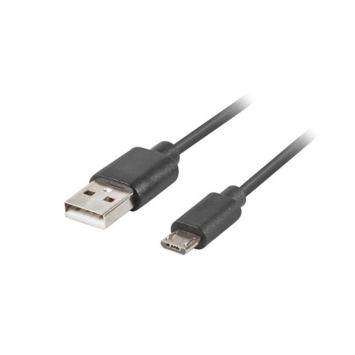 Lanberg CA-USBM-20CU-0010-BK Cable USB 2.0 de 1m, USB A a Micro-USB B, Negro