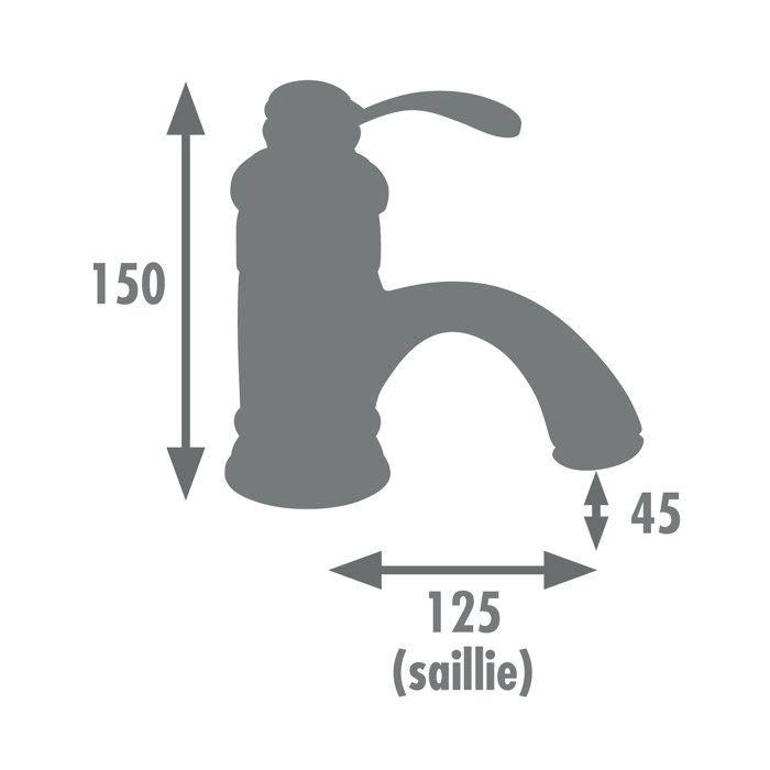 ROUSSEAU Mezclador Monomando Lavabo BYRON Cromado, Cartucho Cerámico Ø 4cm, Aireador Ahorro Agua, Cuerpo Latón, Caño Fijo 1