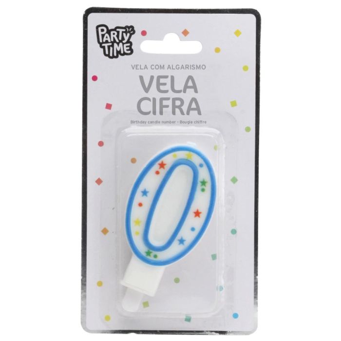 Vela Aniversario 0 Party Time 9,5 cm 1 Vela Aniversario 0 Party Time 9,5 cm 1