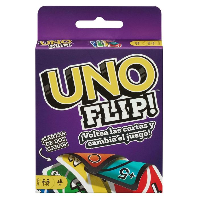 UNO GDR44 Juego de Cartas UNO Flip! El Clásico con un Nuevo Giro, Doble Cara y Cartas Especiales para +7 Años 3 UNO GDR44 Juego de Cartas UNO Flip! El Clásico con un Nuevo Giro, Doble Cara y Cartas Especiales para +7 Años 3
