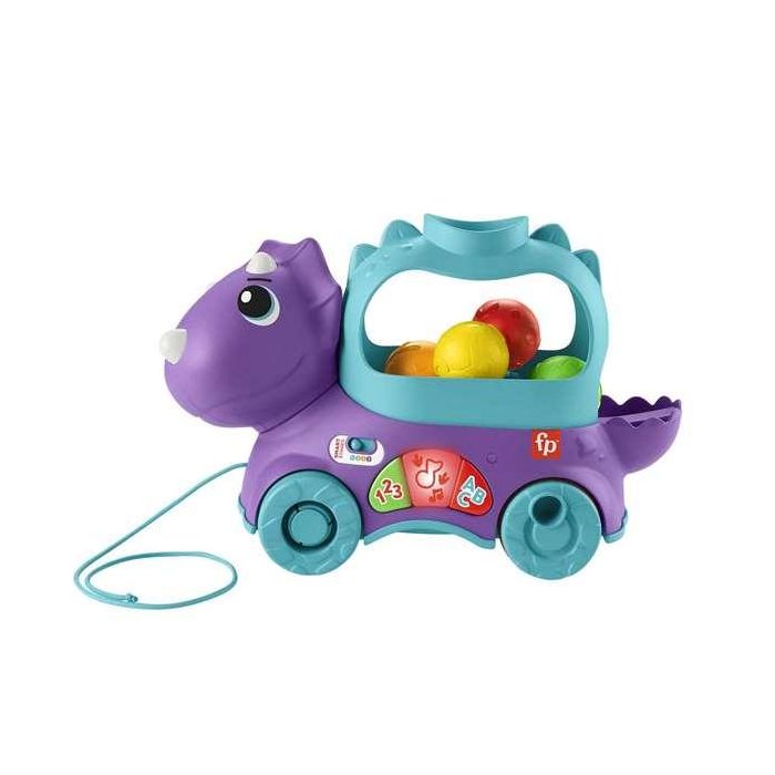 Dinosaurio de juguete arrastre fisher-price. con luces y sonidos. incluye bolas 5 Dinosaurio de juguete arrastre fisher-price. con luces y sonidos. incluye bolas 5