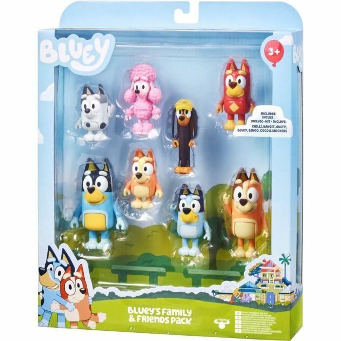 Bluey BLU1721205984751 Figuras Articuladas - Caja de 8 Personajes Surtidos de la Serie Bluey BLU1721205984751 Figuras Articuladas - Caja de 8 Personajes Surtidos de la Serie