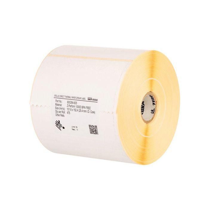 Zebra Etiquetas Z-PERFORM 1000T, Papel, Transferencia Térmica, Sin Recubrimiento, Adhesivo Permanente, 95x51mm, Núcleo 76mm
