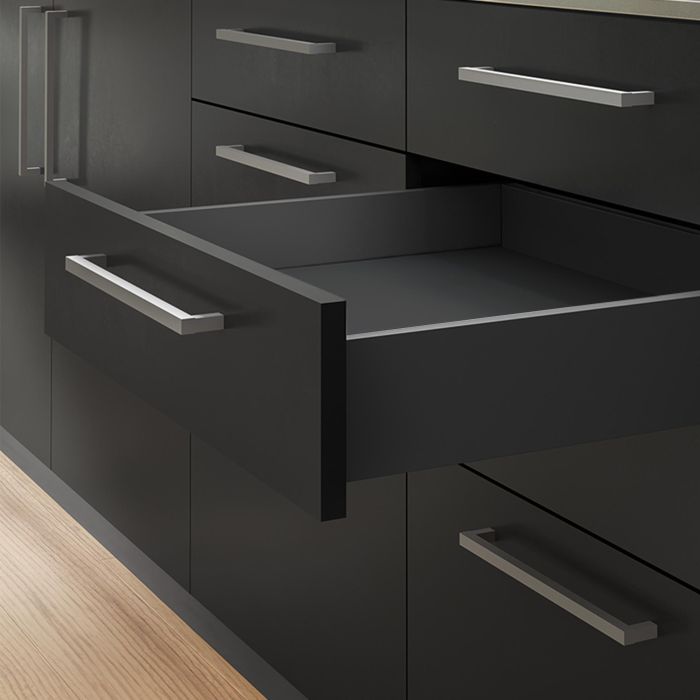 Emuca Kit de cajón para cocina o baño Vertex de altura 178mm con regulación 3D, tableros incluidos, módulo 600mm, Gris antracita 1 Emuca Kit de cajón para cocina o baño Vertex de altura 178mm con regulación 3D, tableros incluidos, módulo 600mm, Gris antracita 1