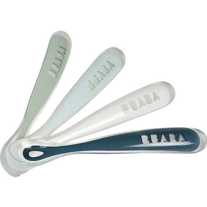 Béaba Set de 4 cucharas primera comida Silicona suave Rainbow