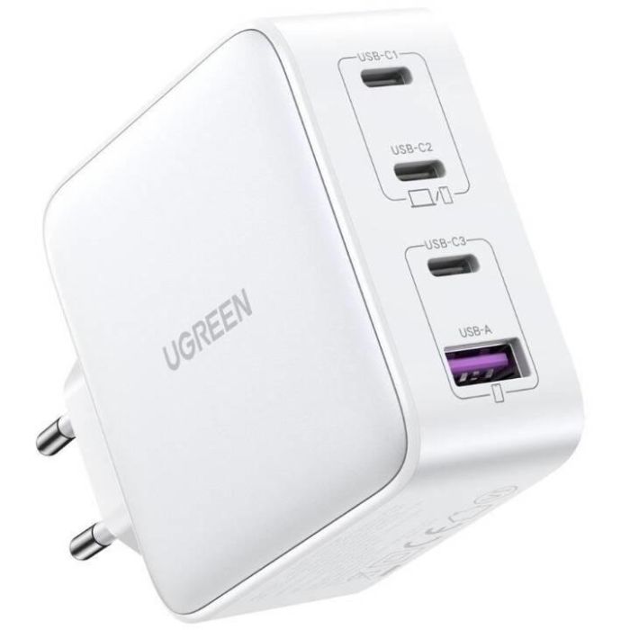 UGREEN USB-A+3xUSB-C 100W GaN Tech Fast Wall Charger EU White 1 UGREEN USB-A+3xUSB-C 100W GaN Tech Fast Wall Charger EU White 1