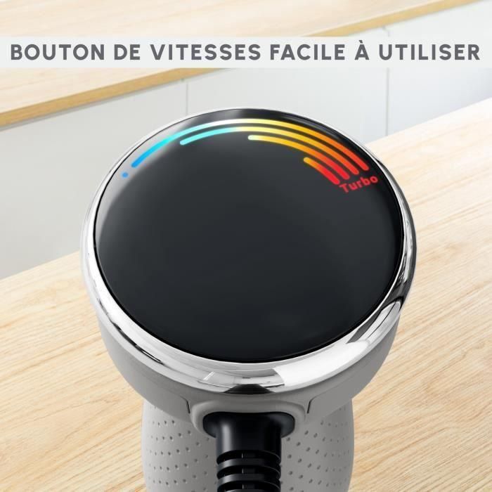 Batidora de mano MOULINEX Quickchef+, Batidora de mano, 1000 W, 20 velocidades, 2 accesorios DD67EB10 4 Batidora de mano MOULINEX Quickchef+, Batidora de mano, 1000 W, 20 velocidades, 2 accesorios DD67EB10 4