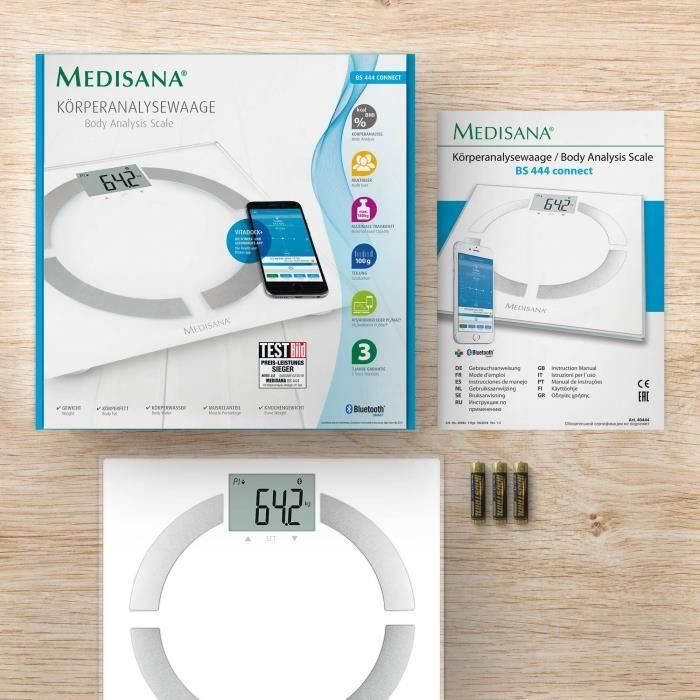 MEDISANA - Báscula de análisis corporal con Bluetooth - 40444 - Pilas incluidas 3