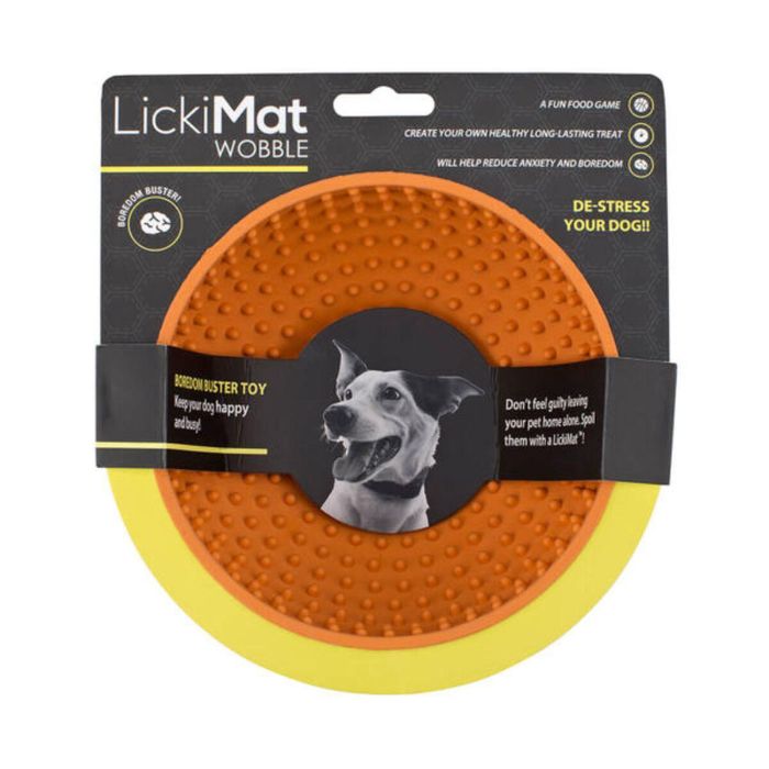 Comedero para Perro Lickimat Wobble Naranja Orange Goma 2