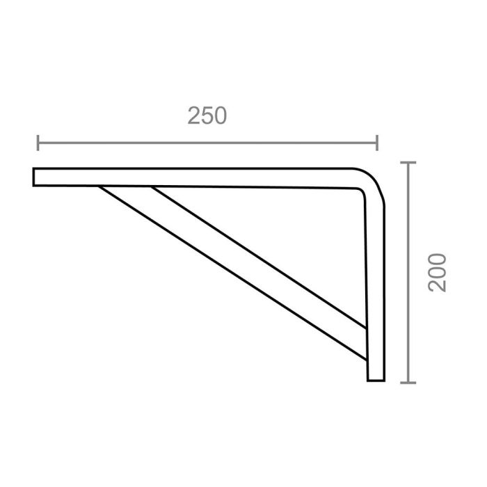 Escuadra reforzada plm04 blanca 250 x 200 mm 1 Escuadra reforzada plm04 blanca 250 x 200 mm 1