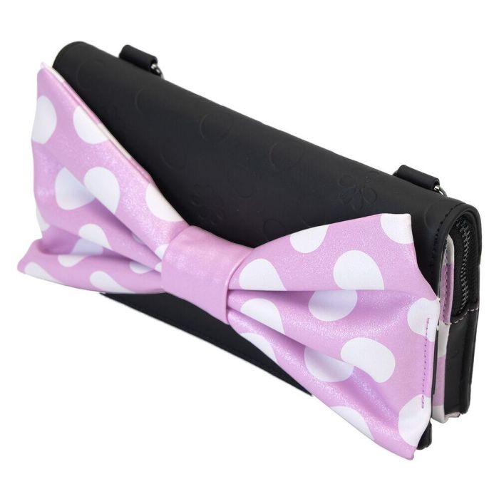 Loungefly Bolso Bandolera Minnie Disney Rock the Dots Piel Vegana 22,86x1,27x19,69cm con Correa Ajustable y Lazo 3D 6 Loungefly Bolso Bandolera Minnie Disney Rock the Dots Piel Vegana 22,86x1,27x19,69cm con Correa Ajustable y Lazo 3D 6