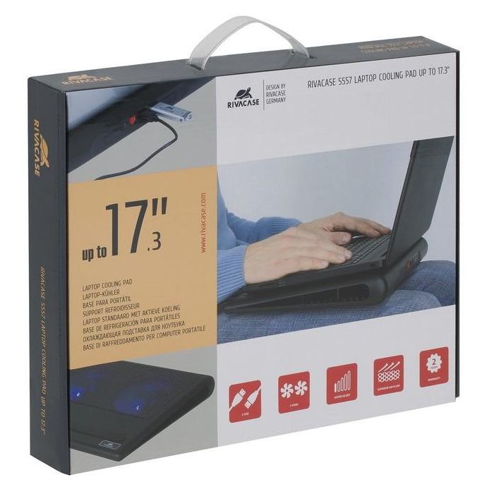 Riva Noteboook Kühler 2 Lüfter 17,3" grau 5557 8