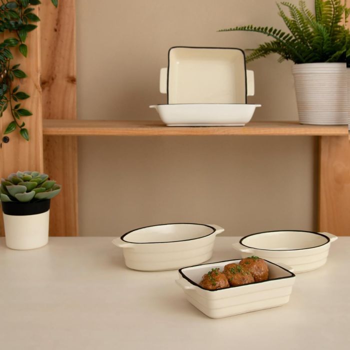 Quid Cazuela Ovalada Cocco Gres Apta Horno Microondas Lavavajillas Blanca 18x11x4 cm Pack 12 Unidades 2 Quid Cazuela Ovalada Cocco Gres Apta Horno Microondas Lavavajillas Blanca 18x11x4 cm Pack 12 Unidades 2
