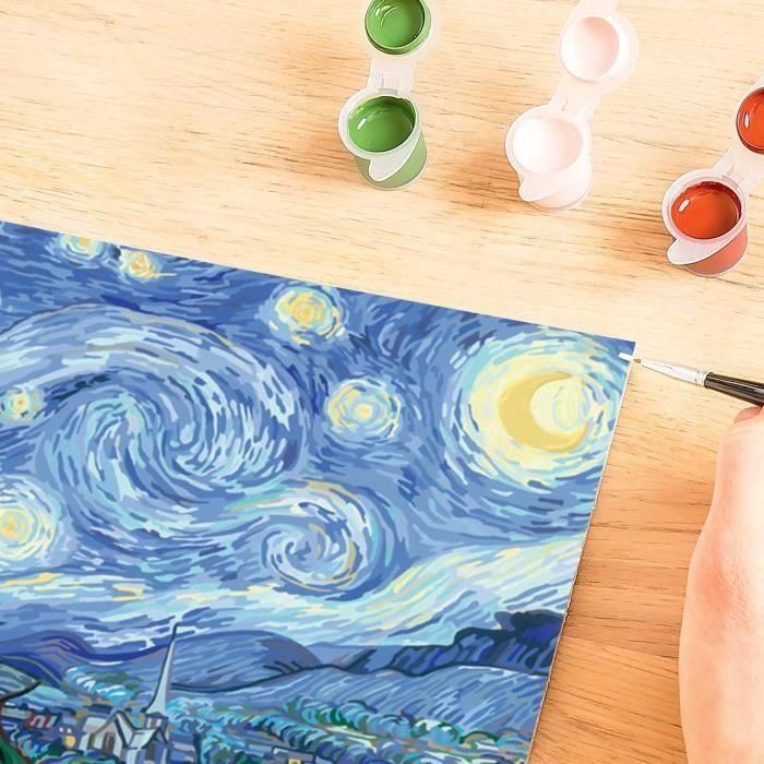 Ravensburger 23518 CreArt Van Gogh: La Noche Estrellada - Pintar por Números Gran Formato 30x40 cm, 14+ años 4 Ravensburger 23518 CreArt Van Gogh: La Noche Estrellada - Pintar por Números Gran Formato 30x40 cm, 14+ años 4