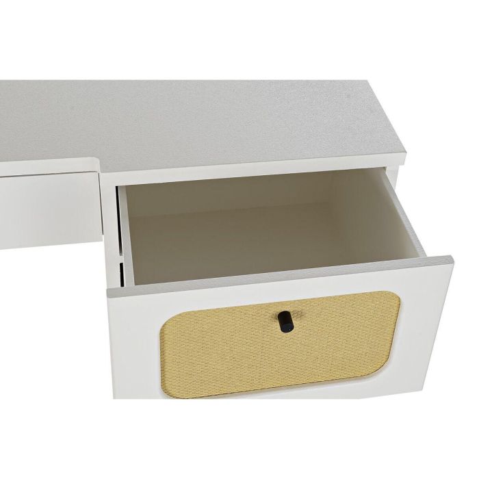 Escritorio DKD Home Decor Abeto Blanco Ratán (140 x 50 x 76 cm) 2 Escritorio DKD Home Decor Abeto Blanco Ratán (140 x 50 x 76 cm) 2