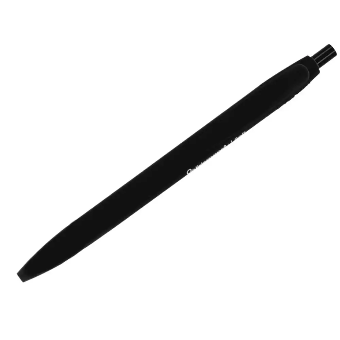 Liderpapel Bolígrafo Retráctil Punta 1 mm con Clip, Acabado Soft Touch, Tinta Negra, Cuerpo Negro, 27x145x70 mm