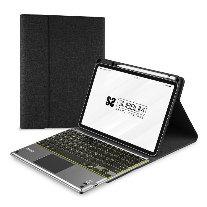 Subblim Funda con Teclado Retroiluminado KEYTAB Pro BT Touchpad para iPad 10,9" 10a Gen - Negro, SUBKT4-BTPI02