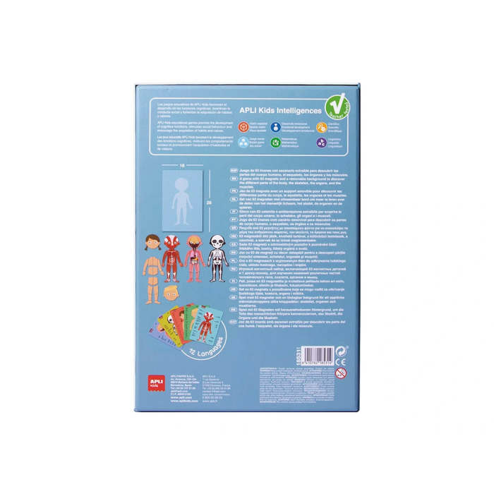 Apli Kids Juego Magnético El Cuerpo Humano 18531 Educativo con 63 Imanes y Escenario Extraíble para Aprender Anatomía +5 Años 1