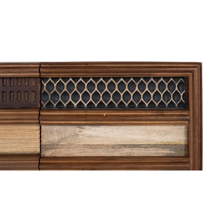 Giner y Colomer Mueble de TV de Madera de Mango con Patrones Geométricos Texturizados 3