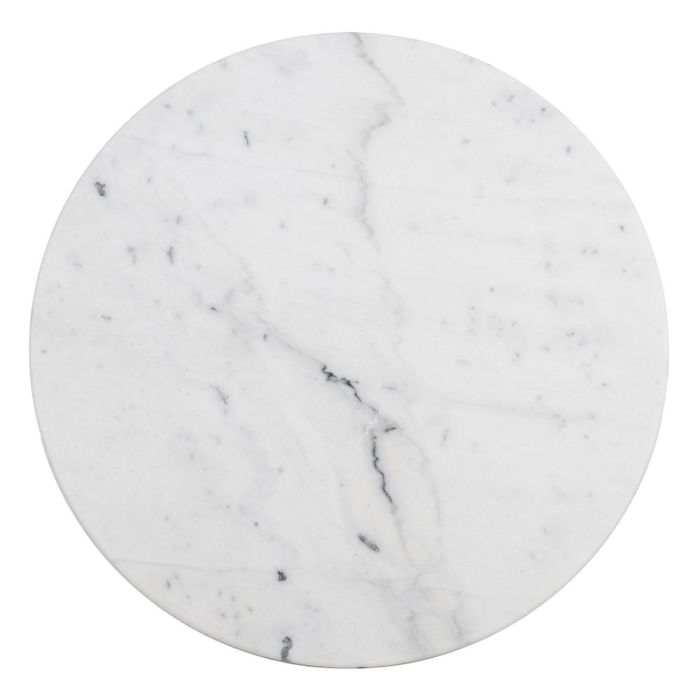 Mesa Comedor Blanco-Negro Metal-Mármol 80 X 80 X 71 cm