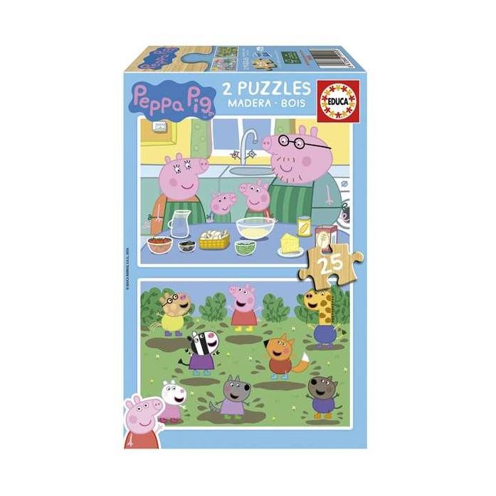Puzzle de madera 2x25 piezas peppa pig 4 Puzzle de madera 2x25 piezas peppa pig 4