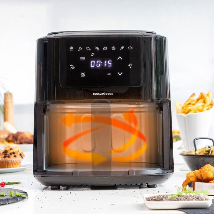 Freidora de Aire con Báscula InnovaGoods Fryinn Balance 5000 Negro 1500 W 5 L Acero Inoxidable 18 Freidora de Aire con Báscula InnovaGoods Fryinn Balance 5000 Negro 1500 W 5 L Acero Inoxidable 18