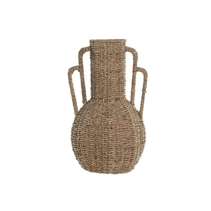 DKD Home Decor Jarrón Tropical Natural Seagrass/Metal 27 x 46 x 27 cm (4 Unidades)