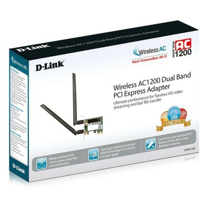 D-link Adaptador Wifi AC1200 Dual Band PCI Express con Antenas Externas 1