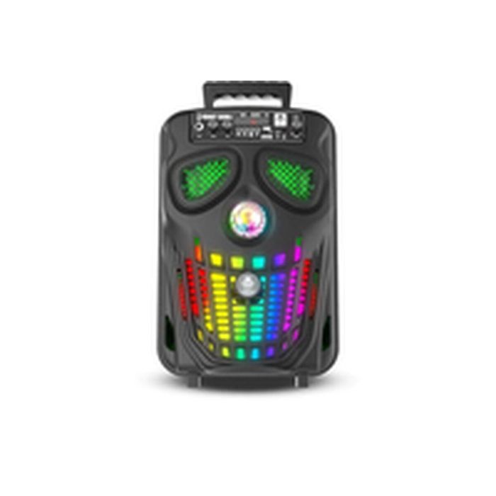 iDance Altavoz Portátil con Diseño Calavera Funky, Micrófono, Mando a Distancia, Luces y Batería Recargable USB - Color Negro 2