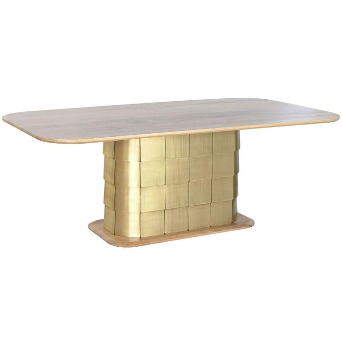 Mesa de Comedor Home ESPRIT Dorado Latón Madera de mango 210 x 110 x 76 cm Mesa de Comedor Home ESPRIT Dorado Latón Madera de mango 210 x 110 x 76 cm