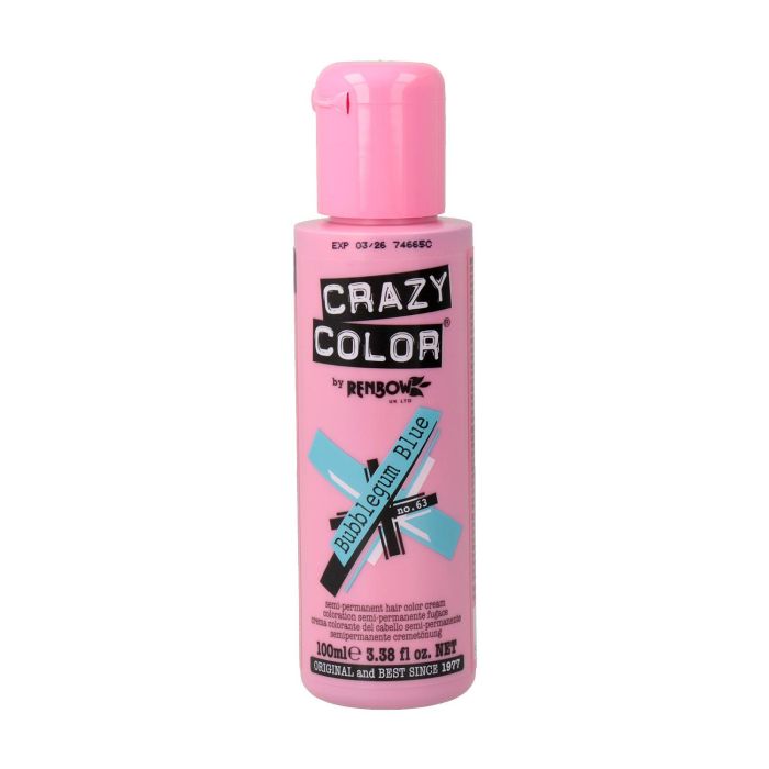 Crazy Color Tinte semi-permanente Bubblegum Blue 100 Ml para cabello decolorado