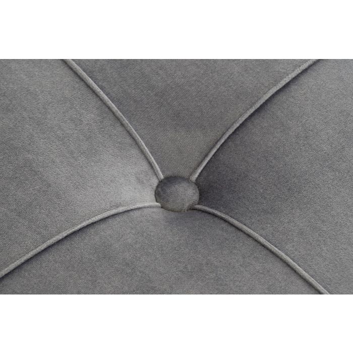 DKD Home Decor Mueble Descalzadora Glam Gris Dorado, Hecho a Mano, Poliester y Metal, Asiento 49cm, 80x47x80 cm 2