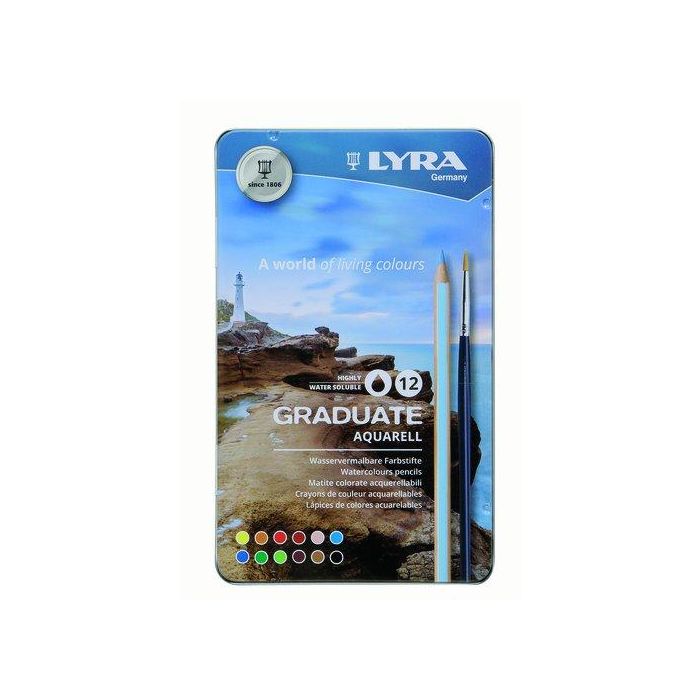 Lapiz Lyra Graduate Aquarell Estuche Metal De 12 (Set de 5)