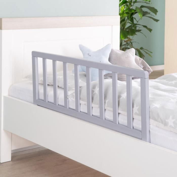 Barandilla de Cama de Madera 90 cm - ROBA - Protección Anticaída Segura para Bebés y Niños - De 18 Meses a 5 Años - Fácil Montaje - Gris 1 Barandilla de Cama de Madera 90 cm - ROBA - Protección Anticaída Segura para Bebés y Niños - De 18 Meses a 5 Años - Fácil Montaje - Gris 1