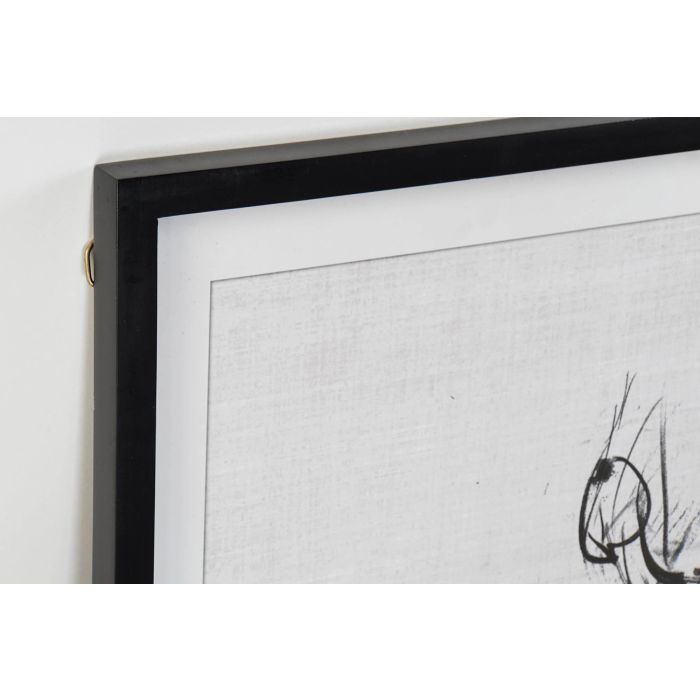 DKD Home Decor Cuadro Moderno Blanco Negro Madera 90 x 70 x 2.5 cm (2 Unidades) 2