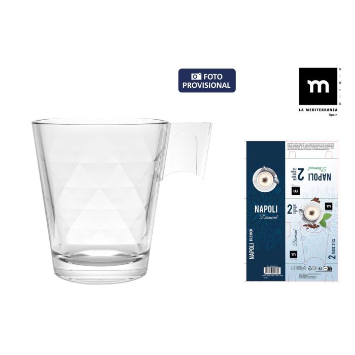 La Mediterranea Set 2 Tazas Café con Leche 21Cl Napoli Diamond (36 Cajas)