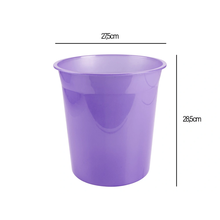 Liderpapel Papelera Plastico Lavanda Translucido 13 Litros 275x285 mm 1