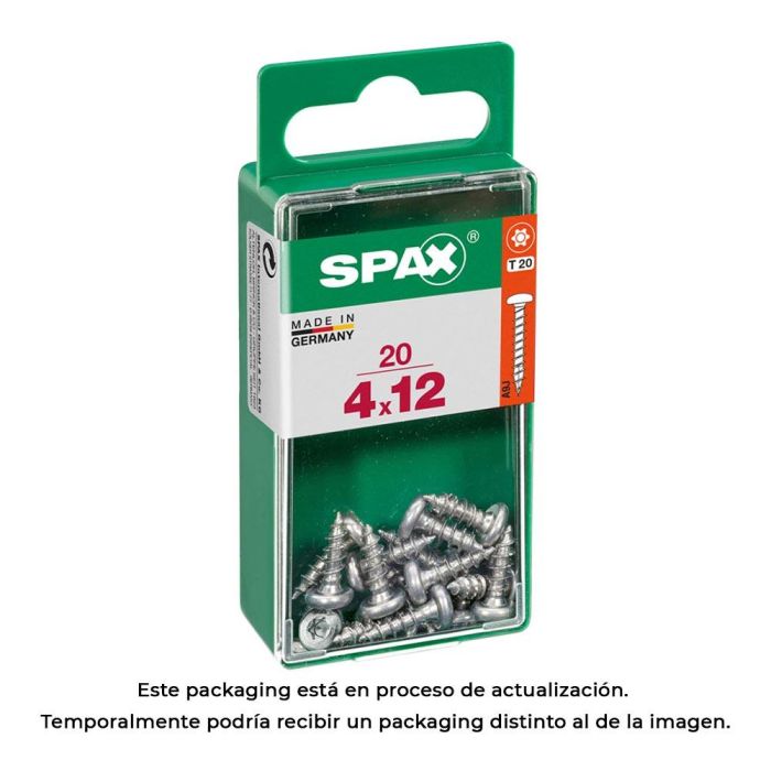 Spax Tornillo Madera Wirox 4,0x12mm Caja 20 unidades Cabeza Redonda Universal Rosca Completa T-STAR plus 4CUT
