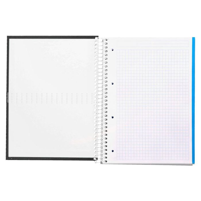 Cuaderno Espiral Liderpapel A4 Micro Crafty Tapa Forrada 120H 90 gr Cuadro 5 mm 5 Bandas 4 Colores Color Negro 8