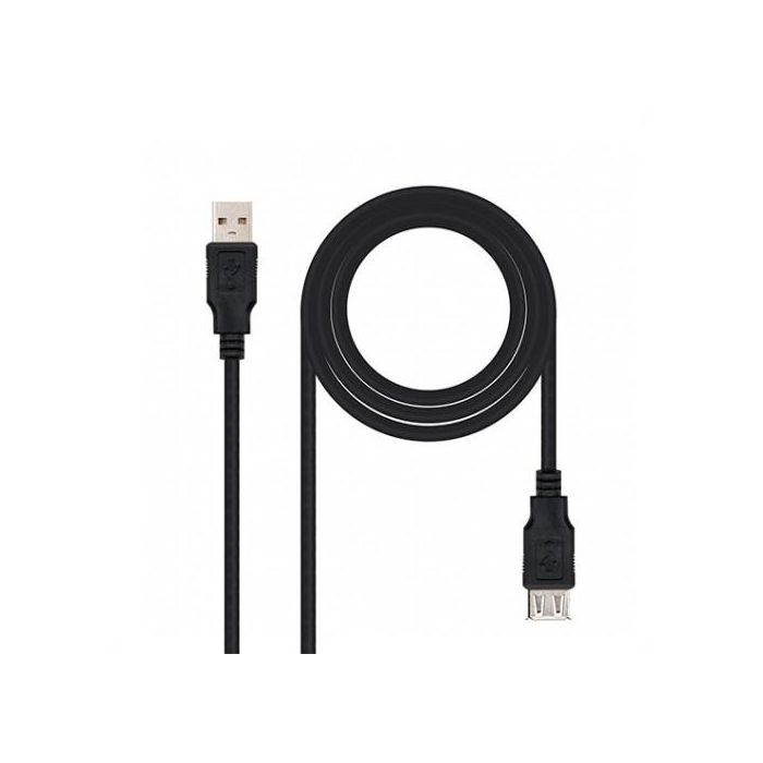 Cable Alargador USB 2.0 Nanocable 10.01.0203-BK/ USB Macho - USB Hembra/ 1.8m/ Negro 1 Cable Alargador USB 2.0 Nanocable 10.01.0203-BK/ USB Macho - USB Hembra/ 1.8m/ Negro 1