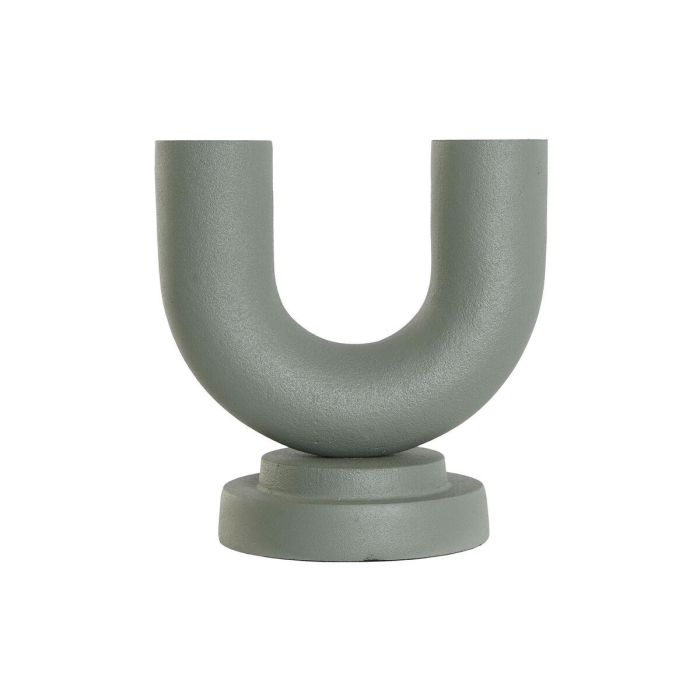 DKD Home Decor Jarrón Urban Colección Ludri Aluminio Rugoso Verde Jade y Verde Musgo 13x18x19 cm Set de 2 Unidades 2