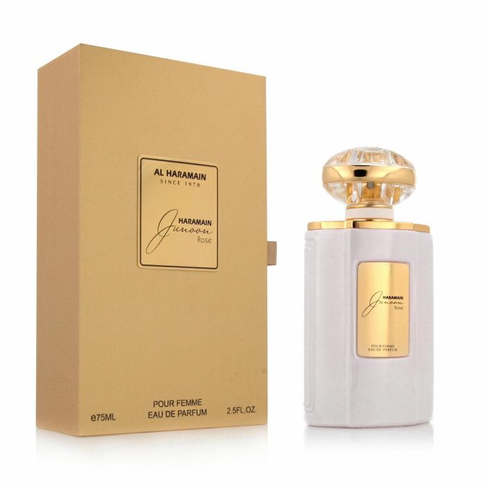 Al Haramain JUNOON ROSE EDP Vapo 75 ml - Perfume Floral Empolvado con Rosas y Ámbar para Mujer