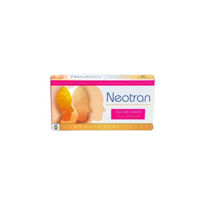 TEGOR Neotran 20 Cápsulas para Memoria en la Edad con Ginkgo, Omega-3 y Coenzima Q10