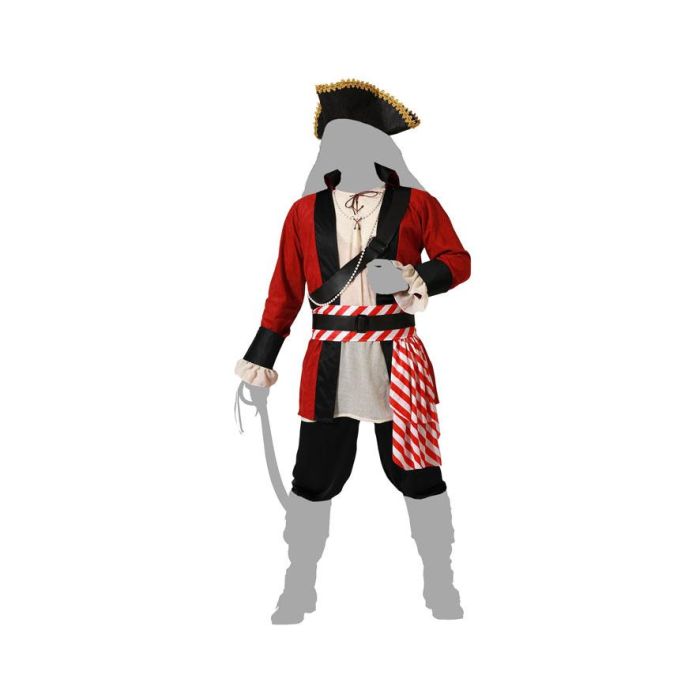 Disfraz Pirata Deluxe Rojo Hombre Adulto con Sombrero 4