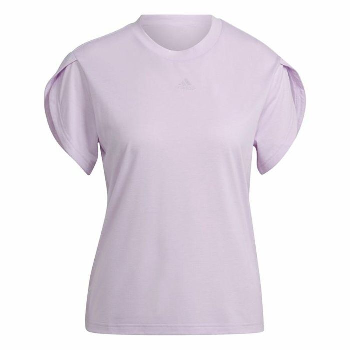 Camiseta de Manga Corta Mujer Adidas  trainning Floral  Lila 5 Camiseta de Manga Corta Mujer Adidas  trainning Floral  Lila 5